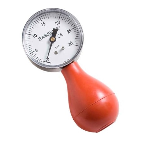 Fabrication Enterprises Baseline Pneumatic Squeeze Bulb Dynamometer, No Reset, 30 PSI Capacity 12-0290